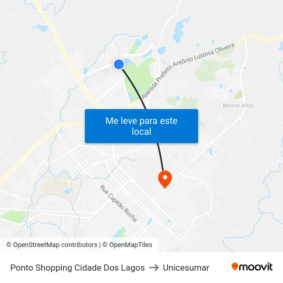 Ponto Shopping Cidade Dos Lagos to Unicesumar map