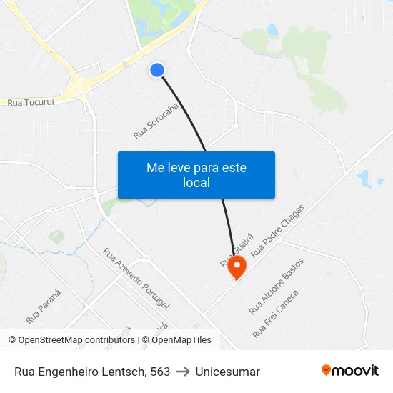 Rua Engenheiro Lentsch, 563 to Unicesumar map