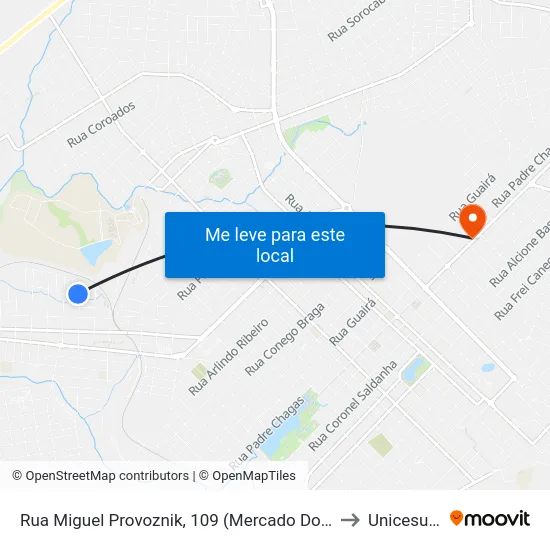 Rua Miguel Provoznik, 109 (Mercado Do Fernando) to Unicesumar map