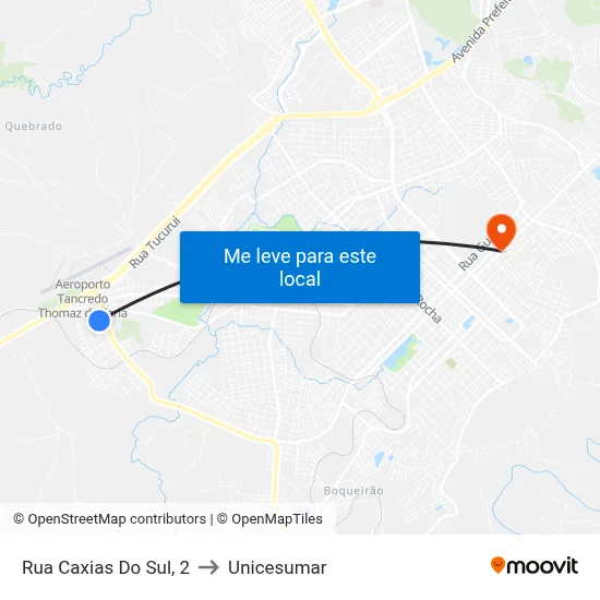 Rua Caxias Do Sul, 2 to Unicesumar map