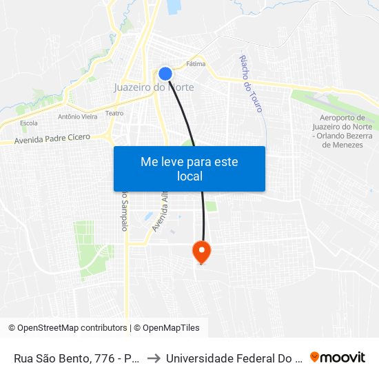 Rua São Bento, 776 - Pio XII to Universidade Federal Do Cariri map