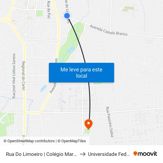 Rua Do Limoeiro | Colégio Maria Amélia - Limoeiro to Universidade Federal Do Cariri map