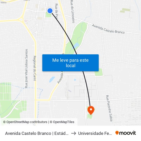 Avenida Castelo Branco | Estádio Romeirão - Romeirão to Universidade Federal Do Cariri map