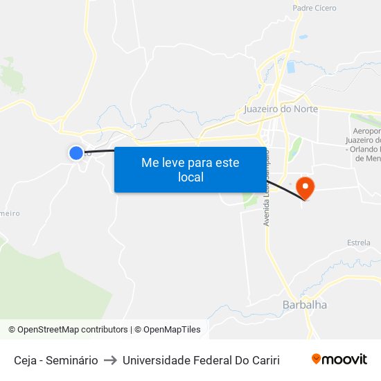 Ceja - Seminário to Universidade Federal Do Cariri map