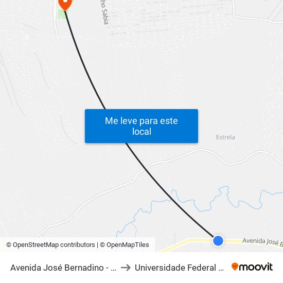 Avenida José Bernadino - Malvinas to Universidade Federal Do Cariri map