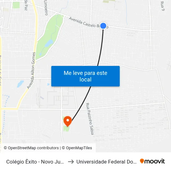 Colégio Êxito - Novo Juazeiro to Universidade Federal Do Cariri map