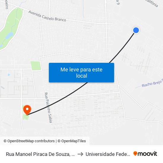 Rua Manoel Piraca De Souza, 958 - Brejo Seco to Universidade Federal Do Cariri map