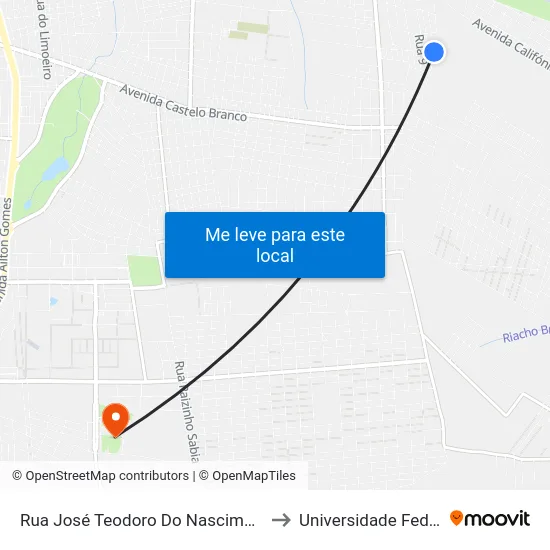 Rua José Teodoro Do Nascimento, 727 - Betolândia to Universidade Federal Do Cariri map