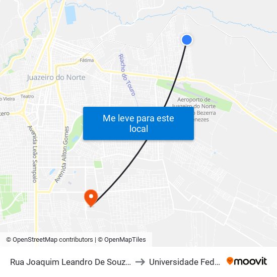 Rua Joaquim Leandro De Souza, 1354 - Pedrinhas to Universidade Federal Do Cariri map