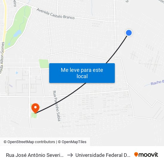 Rua José Antônio Severino, 176 to Universidade Federal Do Cariri map