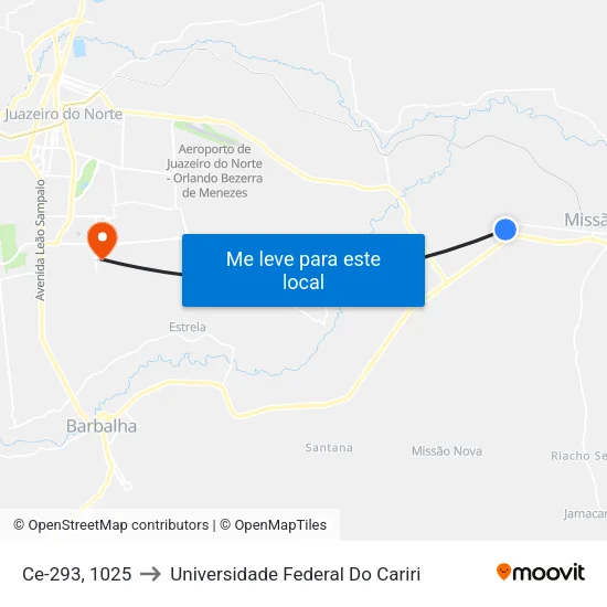 Ce-293, 1025 to Universidade Federal Do Cariri map