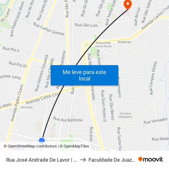 Rua José Andrade De Lavor | Receita Federal - Romeirão to Faculdade De Juazeiro Do Norte - Fjn map
