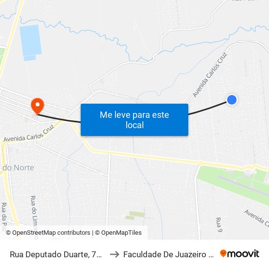 Rua Deputado Duarte, 703 - Aeroporto to Faculdade De Juazeiro Do Norte - Fjn map