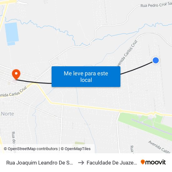 Rua Joaquim Leandro De Souza, 1354 - Pedrinhas to Faculdade De Juazeiro Do Norte - Fjn map