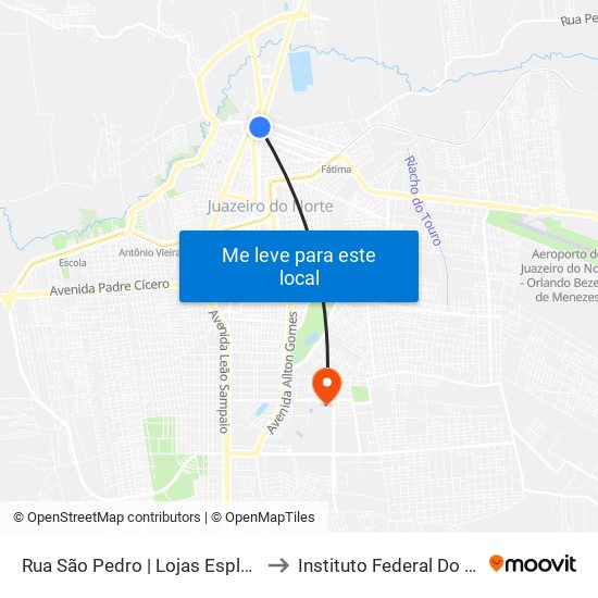 Rua São Pedro | Lojas Esplanada - Centro to Instituto Federal Do Ceará - Ifce map