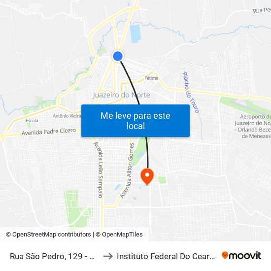 Rua São Pedro, 129 - Centro to Instituto Federal Do Ceará - Ifce map