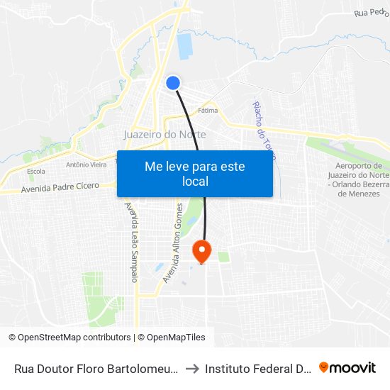 Rua Doutor Floro Bartolomeu, 1152 - São Miguel to Instituto Federal Do Ceará - Ifce map