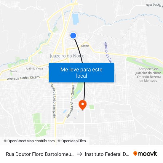 Rua Doutor Floro Bartolomeu, 786 - São Miguel to Instituto Federal Do Ceará - Ifce map
