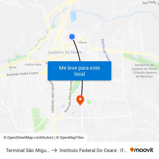 Terminal São Miguel to Instituto Federal Do Ceará - Ifce map