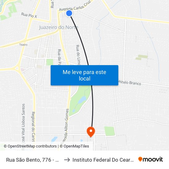 Rua São Bento, 776 - Pio XII to Instituto Federal Do Ceará - Ifce map