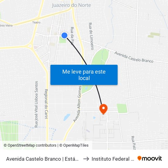 Avenida Castelo Branco | Estádio Romeirão - Romeirão to Instituto Federal Do Ceará - Ifce map