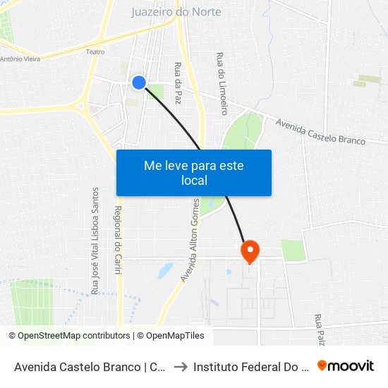 Avenida Castelo Branco | Cere - Romeirão to Instituto Federal Do Ceará - Ifce map