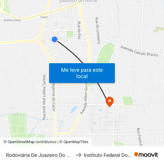 Rodoviária De Juazeiro Do Norte - Romeirão to Instituto Federal Do Ceará - Ifce map