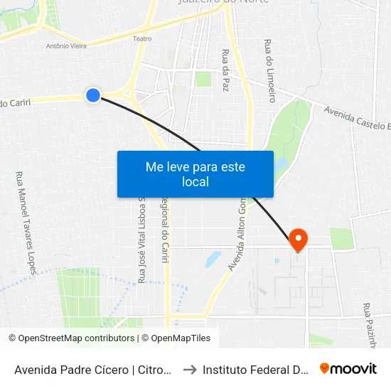 Avenida Padre Cícero | Citroen - Antonio Vieira to Instituto Federal Do Ceará - Ifce map