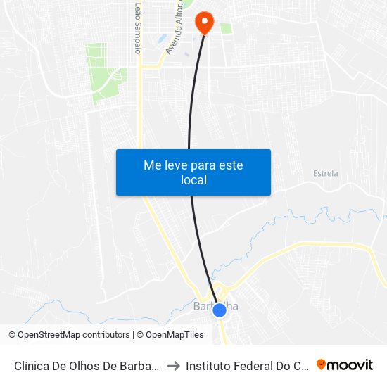 Clínica De Olhos De Barbalha - Centro to Instituto Federal Do Ceará - Ifce map