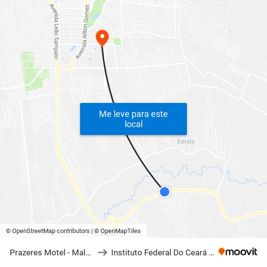 Prazeres Motel - Malvinas to Instituto Federal Do Ceará - Ifce map