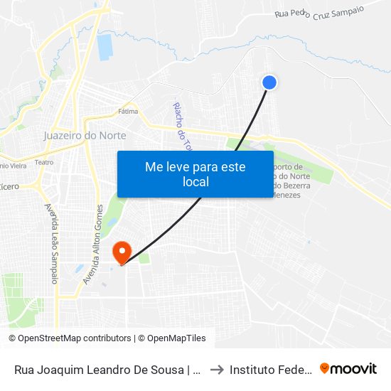 Rua Joaquim Leandro De Sousa | Posto De Saúde Vila Nova - Pedrinhas to Instituto Federal Do Ceará - Ifce map