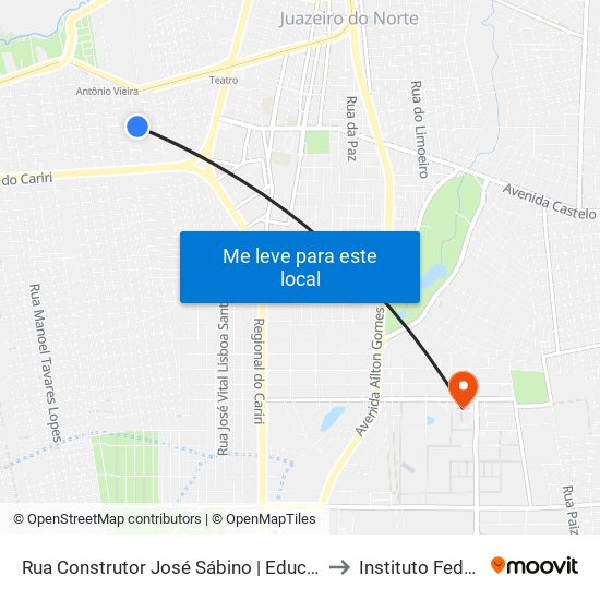 Rua Construtor José Sábino | Educandário Vinicius De Morais - Antonio Vieira to Instituto Federal Do Ceará - Ifce map