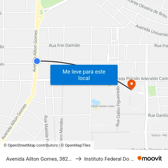Avenida Ailton Gomes, 3825 - Lagoa Seca to Instituto Federal Do Ceará - Ifce map