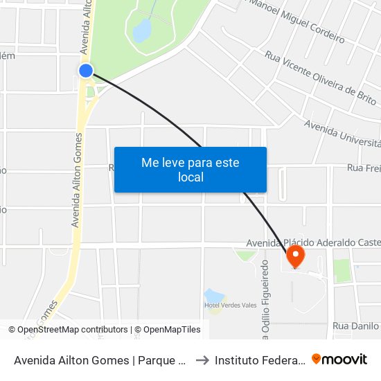 Avenida Ailton Gomes | Parque Ecológico (P01) - João Cabral to Instituto Federal Do Ceará - Ifce map