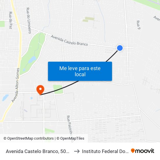 Avenida Castelo Branco, 508 - Novo Juazeiro to Instituto Federal Do Ceará - Ifce map