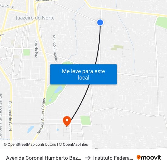 Avenida Coronel Humberto Bezerra | Liquigás - São Geraldo to Instituto Federal Do Ceará - Ifce map
