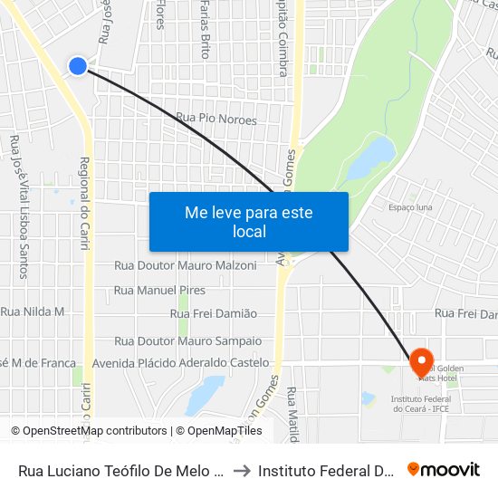 Rua Luciano Teófilo De Melo | Senai - Romeirão to Instituto Federal Do Ceará - Ifce map