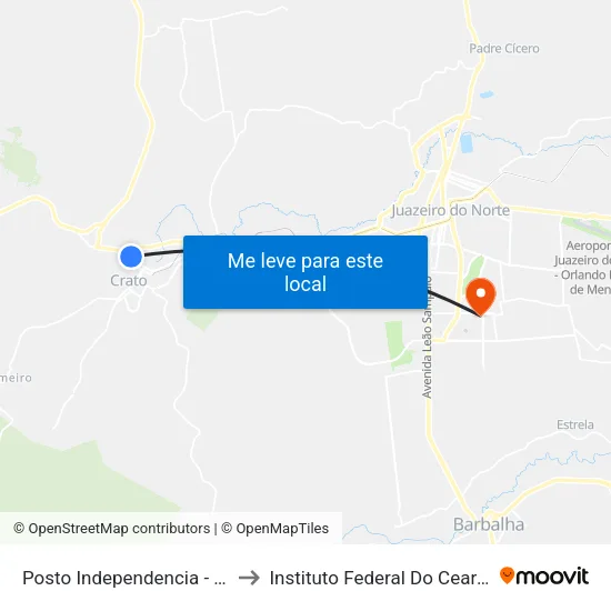 Posto Independencia - Centro to Instituto Federal Do Ceará - Ifce map