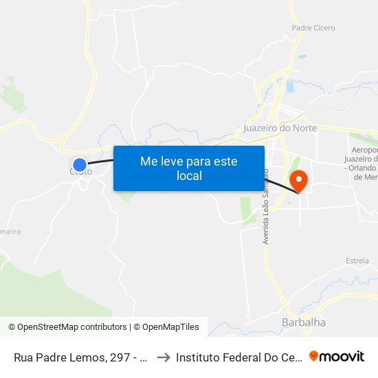 Rua Padre Lemos, 297 - Seminário to Instituto Federal Do Ceará - Ifce map