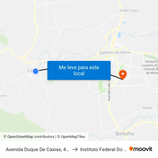 Avenida Duque De Caxias, 485-577 - Centro to Instituto Federal Do Ceará - Ifce map