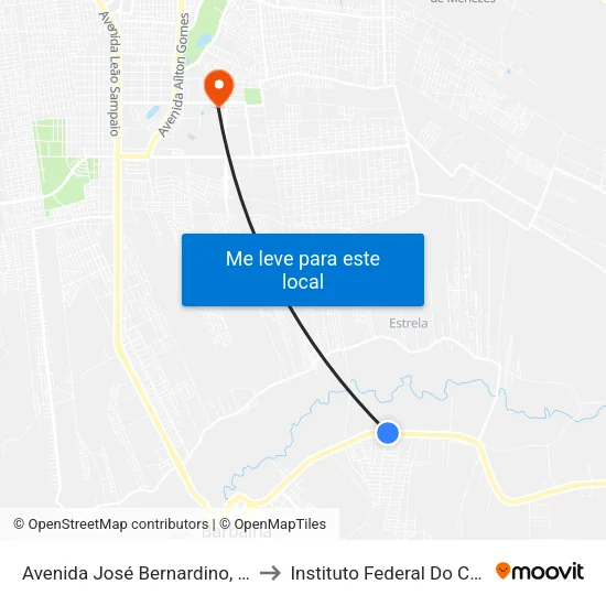 Avenida José Bernardino, 2847-3011 to Instituto Federal Do Ceará - Ifce map