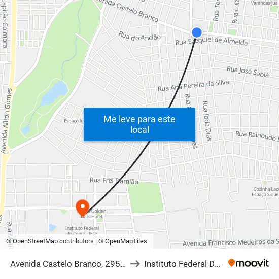 Avenida Castelo Branco, 2957 - Novo Juazeiro to Instituto Federal Do Ceará - Ifce map