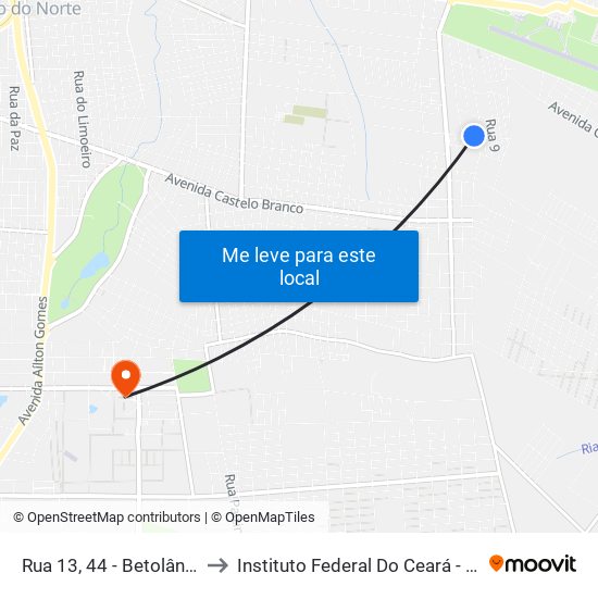 Rua 13, 44 - Betolândia to Instituto Federal Do Ceará - Ifce map