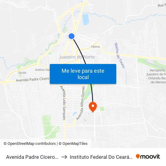 Avenida Padre Cícero, 438 to Instituto Federal Do Ceará - Ifce map