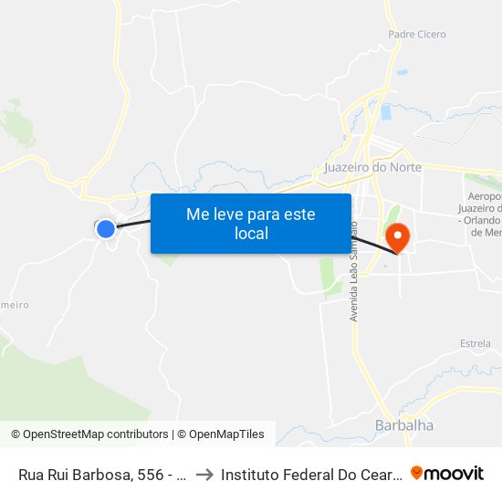 Rua Rui Barbosa, 556 - Centro to Instituto Federal Do Ceará - Ifce map