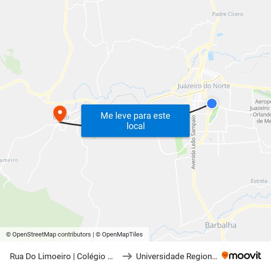 Rua Do Limoeiro | Colégio Maria Amélia - Limoeiro to Universidade Regional Do Cariri - Urca map