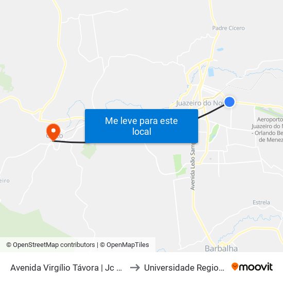 Avenida Virgílio Távora | Jc Pré-Moldados - Timbúba to Universidade Regional Do Cariri - Urca map