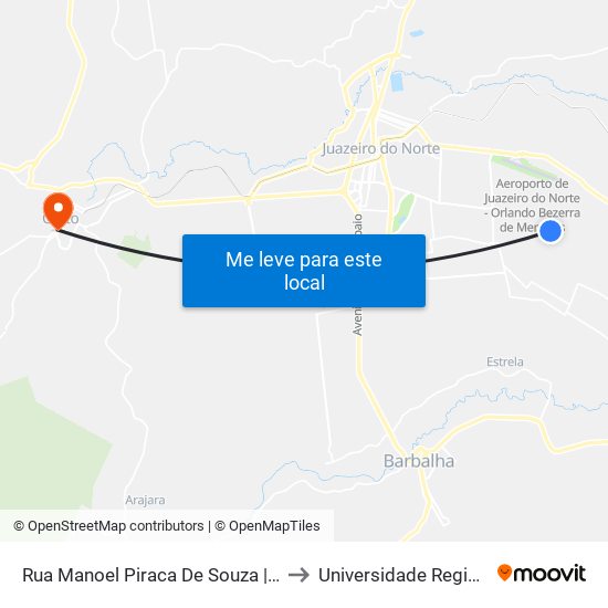 Rua Manoel Piraca De Souza | Igreja Católica - Brejo Seco to Universidade Regional Do Cariri - Urca map