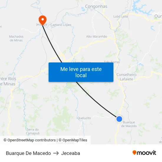 Buarque De Macedo to Jeceaba map
