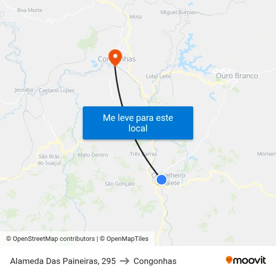 Alameda Das Paineiras, 295 to Congonhas map